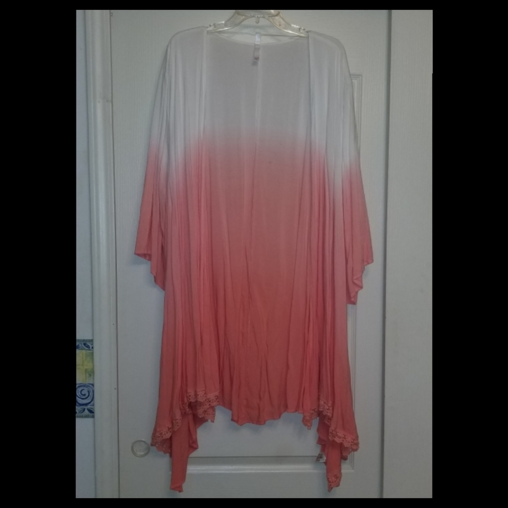 Xhilaration Dip Dye Cardigan Swim Coverup 2X 3X - Picture 2 of 8